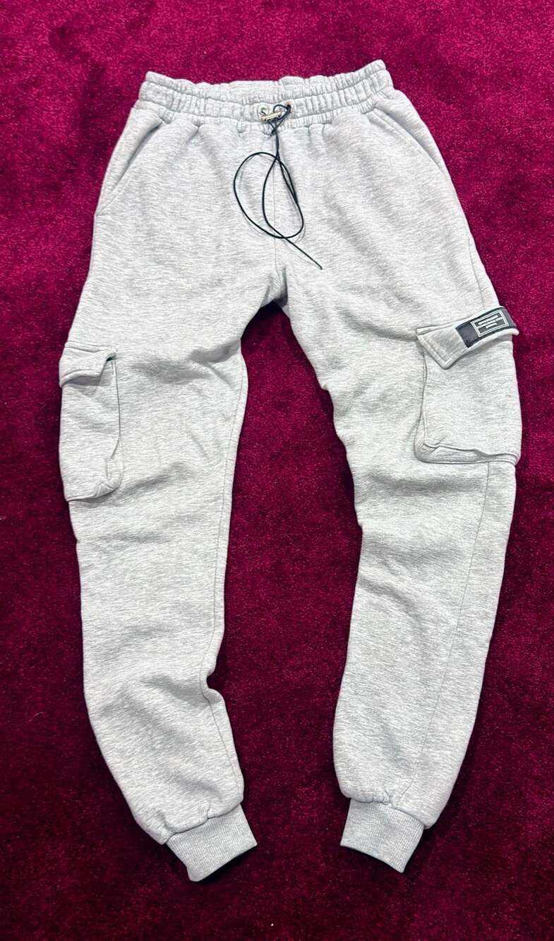 BoohooMAN Cargo Sweatpants Size S Gray Joggers